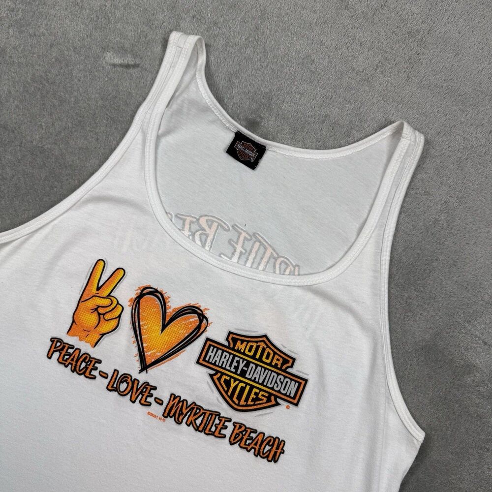 Harley Davidson Shirt Women's Small White Tank Biker Souvenir Americana Tank